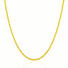 2.25mm 10k Yellow Gold Solid Diamond Cut Rope Chain